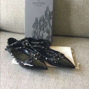 Valentino Black Studded Flats